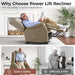 Power Lift Recliner Chair for Elderly Indoor Living Room Reclining Chairs Lounge Chairs Single Sofa with Side Pockets and Remote Control for Bedroom（Brown）