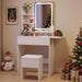 Compact White Vanity Desk With BuiltIn Illumination