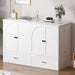 Queen Murphy Bed Cabinet Integrated Charging White