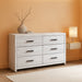 Cayboni Vintage 6 Drawer Dresser with Safety Stop for Bedroom, White
