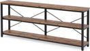71" Sofa Tables Extra Long Couch Table, Narrow Long Console Table, Entryway Table,Sofa Table with 3 Tiers Storage Shelves (Rustic Brown)