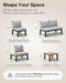 Aluminum Outdoor Patio Conversation Set with 4 Seats & Coffee Table