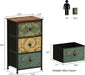 Slim Dresser With Retro Flower Pattern Design For Bedroom