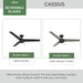 52 Inch Outdoor or Indoor Ceiling Fan No Light - Black Ceiling Fan without Light, for Patio, Porch, Garage, or Living Room, Standard Mount, 3 Blades, Pull Chain - Cassius 59264, Matte Black