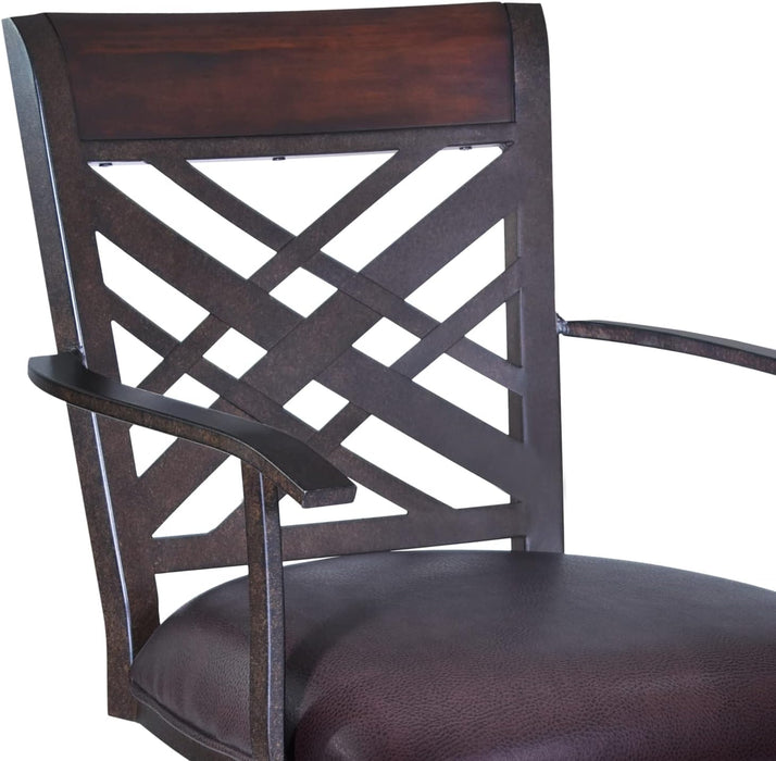 Tahiti 26" Counter Height Swivel Arm Barstool in Auburn Bay Finish with Brown Pu