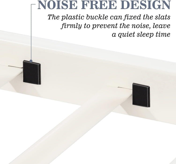 Metal Bunk Bed Twin over Twin Size for Junior & Adults with Ladder and Heavy Duty Guardrail, Small Space Saving Design for Bedroom Kid Room and Dorm, White