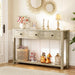 Farmhouse Console Table with 3 Drawers, 47 Inch Wood Sofa Table with Storage Shelf for Living Room, behind Couch, Entryway Table for Hallway, Living Room, or Foyer, Light Rustic Oak