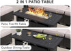 Outdoor Patio Furniture Set with 44'' Fire Pit Table, 7 Pcs Outdoor Sectional with 4In Thicken Cushion, Widen Armrests Wicker for Backyard, Grey