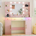 43 Inch MagentaPink Vanity Desk Illuminated Mirror