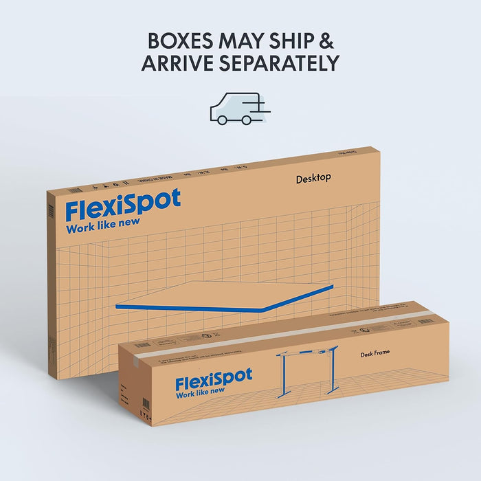 EN1 One-Piece Standing Desk, 48 X 24 Inches Solid Desktop Height Adjustable Desk, Electric Sit Stand up Desk Home Office Desks (White Frame + White Desktop)