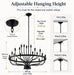 Large Black Chandelier 24-Light, round 39 in Wagon Wheel Light | 3-Tier Farmhouse Candle Pendant with E12 Base for Dining Room, Foyer, Living Room, Hallway, High Ceiling