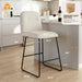 Bar Stools Set of 2, 26" Counter Height Bar Stools with Back, Modern Linen Fabric Upholstered Barstools with Metal Frame & Footrest for Kitchen Island, Home Bar, Beige