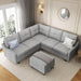 Convertible Sectional Sofa with Storage Ottoman L Shaped Couch for Small Apartment Reversible Sectional Sofa for Living Room,Light Grey