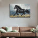 Dynamic Horse Canvas Wall Art,Galloping Horses with Hand-Painted Detail Highlights Modern Painting for Living Room,Ready to Hang