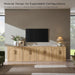 Arched Door Sideboard Buffet Cabinet Set of 2, Natural Oak