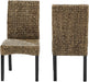 Edgewater Handwoven Natural Fiber Rattan Dining Chairs Set of 2, Seagrass