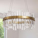 19.7'' Dimmable Modern LED Crystal Chandeliers,Gold Chandelier Light Fixture, 3 Colors Contemporary Pendant Ceiling Light for Dining Room Living Room Kitchen Island Entryway Foyer ,With Remote Control