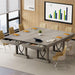 Wooden Dining Table for 6-8 People with 2 Large Drawers, 71 in Long Farmhouse Rectangular Kitchen Dining Table & Thick Table Top, Sturdy Frame, for Big Family, Dinette, Rustic Gray
