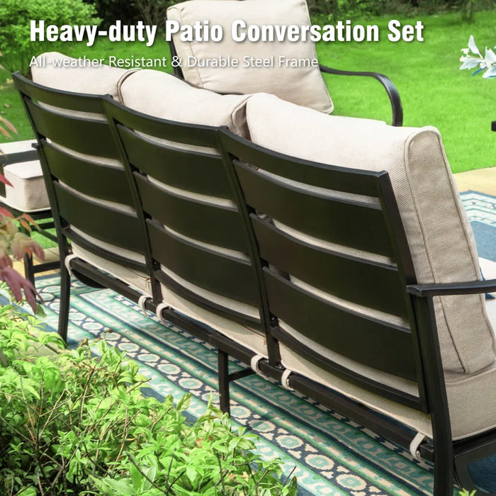 Tapasi 9 - Person Patio Conversation Set with Swivel Lounge Chairs & Optional Firepit Table