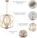 17" Gold Chandelier Geometric Metal Modern Industrial Chandeliers Lighting for Farmhouse Living Room Entryway Kitchen