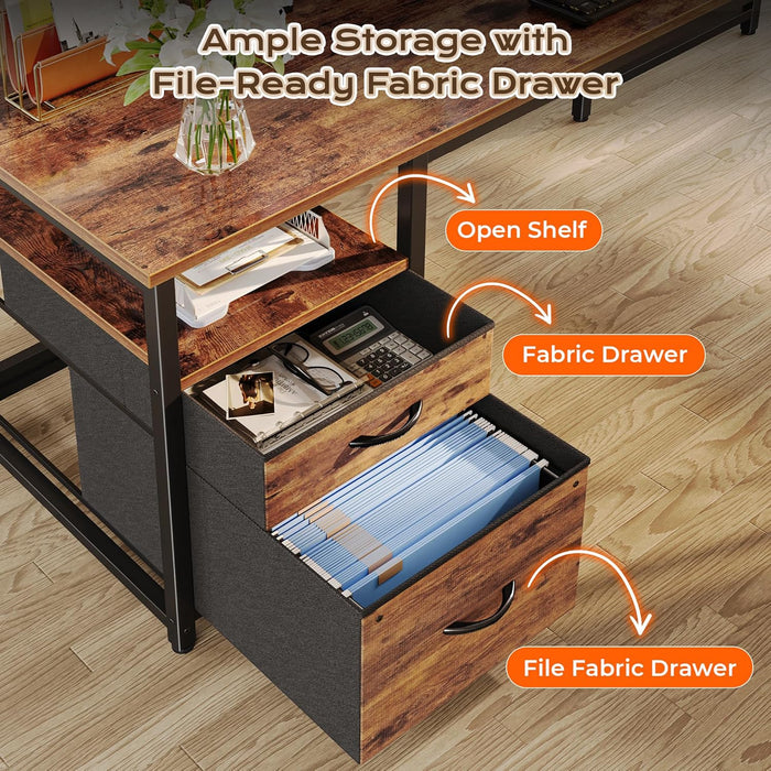 SixtyThreeInch LShaped Desk USBPort Ergonomic Workspace