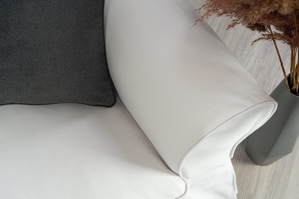 Cotton Ektorp 3 Seat Sofa Cover Slipcover Replacement Made for the IKEA Ektorp 3 Seat Sofa Cover(Cotton White)-Does NOT Fit Ektorp 3.5-Seat Sofa NOT Fit Uppland Series Sofa