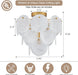 Modern Flush Mount Glass Ceiling Light, Gold Hallway Lights Vintage Chandelier, 4-Light Unique Light Fixture for Bedroom Entryway Loft Kitchen Laundry Bathroom Farmhouse