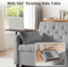 Grey Adjustable Backrest Convertible Sleeper Sofa Bed