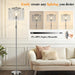 【Upgraded】 Dimmable Crystal Floor Lamps for Living Room, 1000LM LED Bulb Included, Standing Lamp with Knob Switch, Tall Silver Modern Floor Lamp for Bedroom Nursery Office Reading