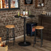 round Bar Table, Cocktail Tables with Metal Base & MDF Top, for Bistro Pub, Cafe, Black
