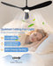 52 Inch Outdoor Ceiling Fans with Lights,Smart Wood Ceiling Fan for Alexa,Google & APP Control,Indoor/Outdoor,3 Blades,3Cct Dimmable,Black Walnut,Downrod Mount for Patio Porch