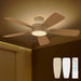 Ceiling Fans with Lights and Remote, 46 Inch Low Profile Ceiling Fan with Light, Flush Mount, Reversible, 3CCT, Dimmable White Modern Ceiling Fan for Bedroom, Living Room, Outdoor Patio
