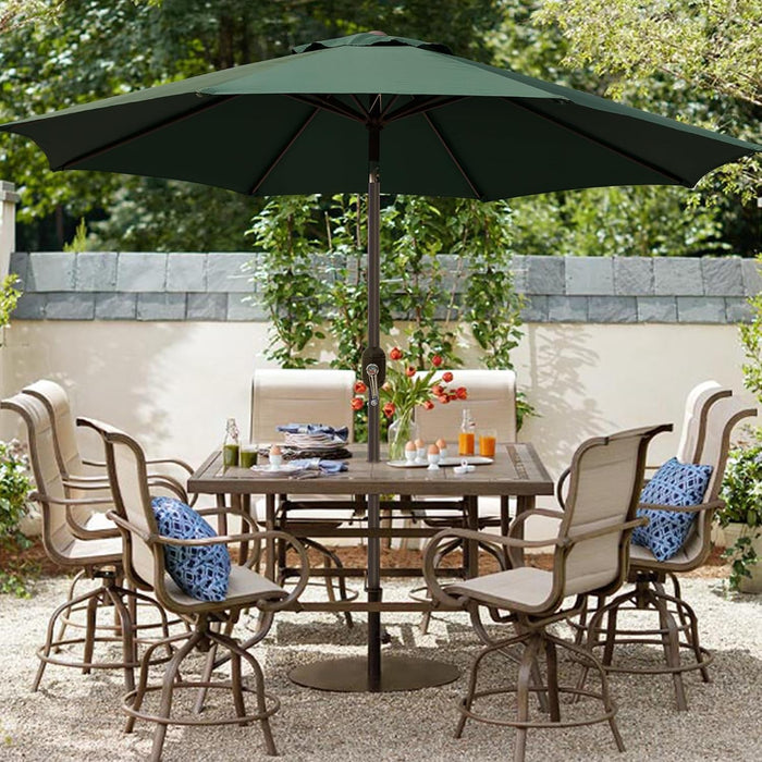 9' Outdoor Patio Umbrella, Outdoor Table Umbrella, Yard Umbrella, Market Umbrella with 8 Sturdy Ribs, Push Button Tilt and Crank