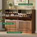 Fluted Shoe Storage Cabinet for Entryway with 4 Flip Drawers, Walnut