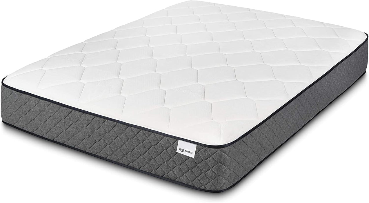 Memory Foam Mattress, Full Size Mattress, Hybrid, 10 Inch, Medium Feel, Motion Isolation Springs, White/Gray