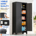 71" Tall Metal Pantry Storage Cabinet with Lock, File Cabinet Black
