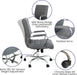 Whitney Mid-Back Swivel Leathersoft Desk Chair with Padded Seat and Armrests, Adjustable Height Padded Office Chair, Gray/Chrome