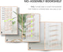 Folding Industrial Bookshelf 51 Inch Natural White
