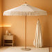 9 FT Patio Umbrella with Fringe,Fringe Portable Beach Umbrella,Heavy-Duty Metal Frame,6 Ribs with Ventilated Canopy,Uv Protection & Waterproof, Suitable for Garden,Deck,Pool,Patio Table