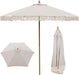 9 FT Patio Umbrella with Fringe,Fringe Portable Beach Umbrella,Heavy-Duty Metal Frame,6 Ribs with Ventilated Canopy,Uv Protection & Waterproof, Suitable for Garden,Deck,Pool,Patio Table