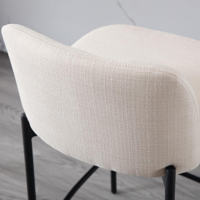 26 Inch Counter Height Bar Stools Set of 2, Modern Barstools, Beige