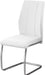 2 Piece DINING CHAIR-2PCS/ 39" H/WHITE LEATHER-LOOK/CHROME, 17.25" L X 20.25" D X 38.75" H