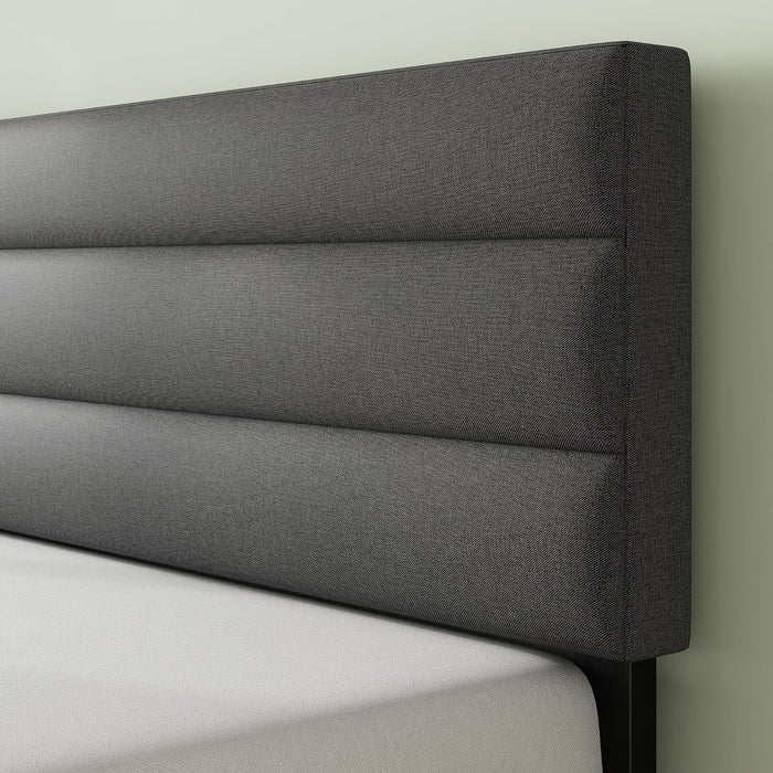 Piper Upholstered Platform Bed with Paneled Headboard, Queen
