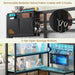 Black ExtraLongXL Over Twin Bunk Bed WithLEDLightingStorage