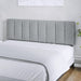 Vertical Channel-Tufted Mid-Rise Upholstered Headboard, Wall or Bed Frame Mount - King or California King (Gray)