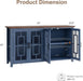 63" Sideboard Buffet Cabinet with Storage and 4 Tempered Glass Doors