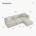 Luxury L-Shaped Upholstery Convertible Modular Sectional Sofa, Contemporary Reversible Couch with Chaise Lounge for Living Room, Apartment, Linen-Like Cream