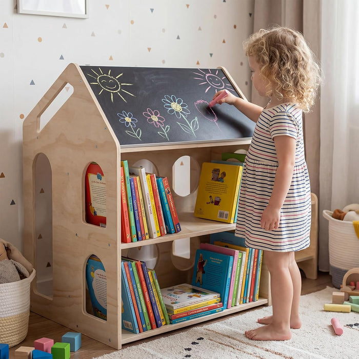 Playhouse Shaped Toddler Table And Chair Chalkboard
