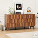 Contemporary Walnut 9 Drawer Dresser Fluted Fronts