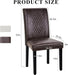 Dining Chairs Set of 6, Upholstered PU Leather Wood Legs High Back for Kitchen Living Room, Coffee